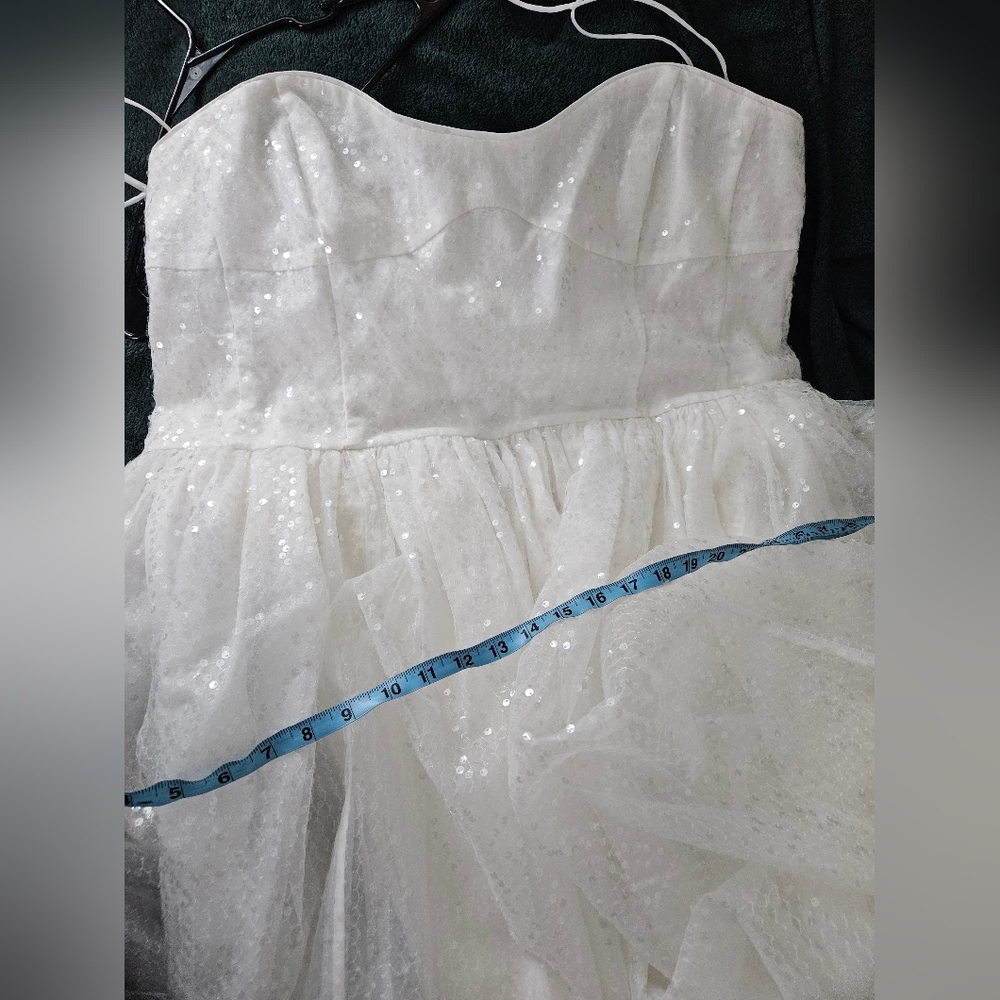 NWT Selkie Strapless White Sequin Dress (Frosted Degas Dress) - Picture 13 of 13